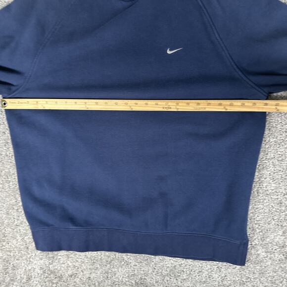 Vtg Nike Sweatshirt Men 2XL Navy Blue Mini Swoosh Essential Crewneck Embroidered - Picture 6 of 8